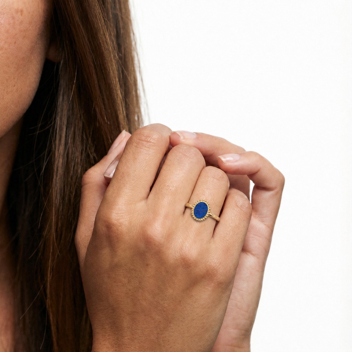 Women's Sterling Silver Bethany Ash Ring with Slate