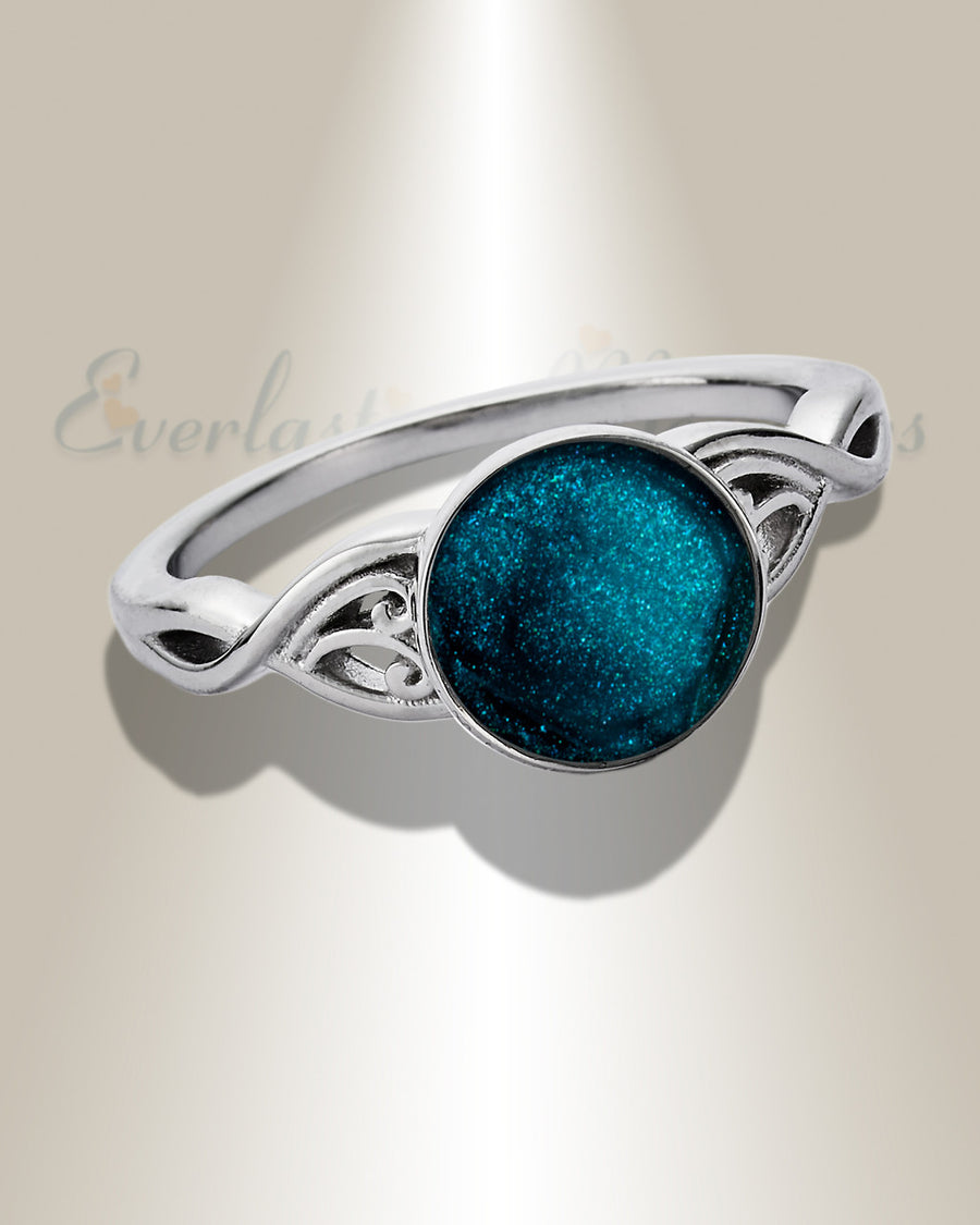 Women's Sterling Silver Katina Ash Ring with Aqua