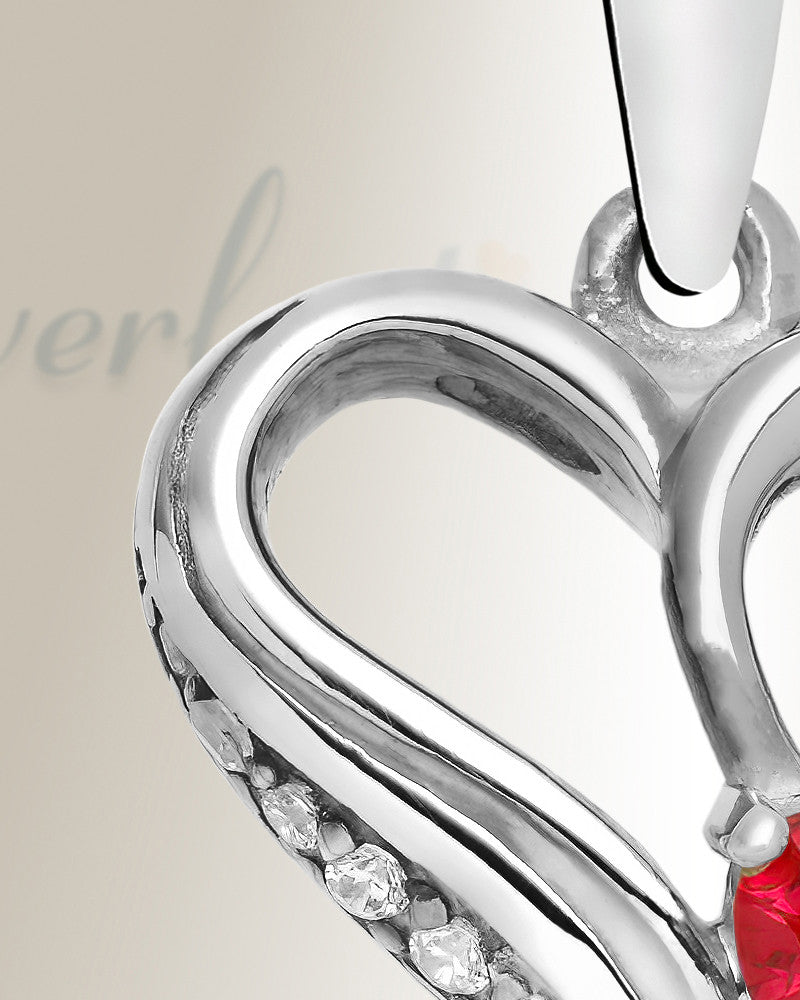 Sterling Silver Kennedy Heart Cremation Urn Pendant