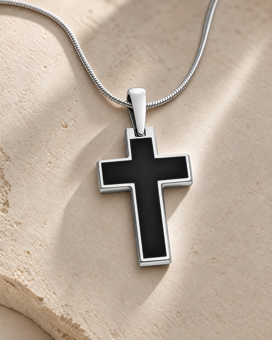 Cultured Cross Sterling Silver Ash Resin Jewelry