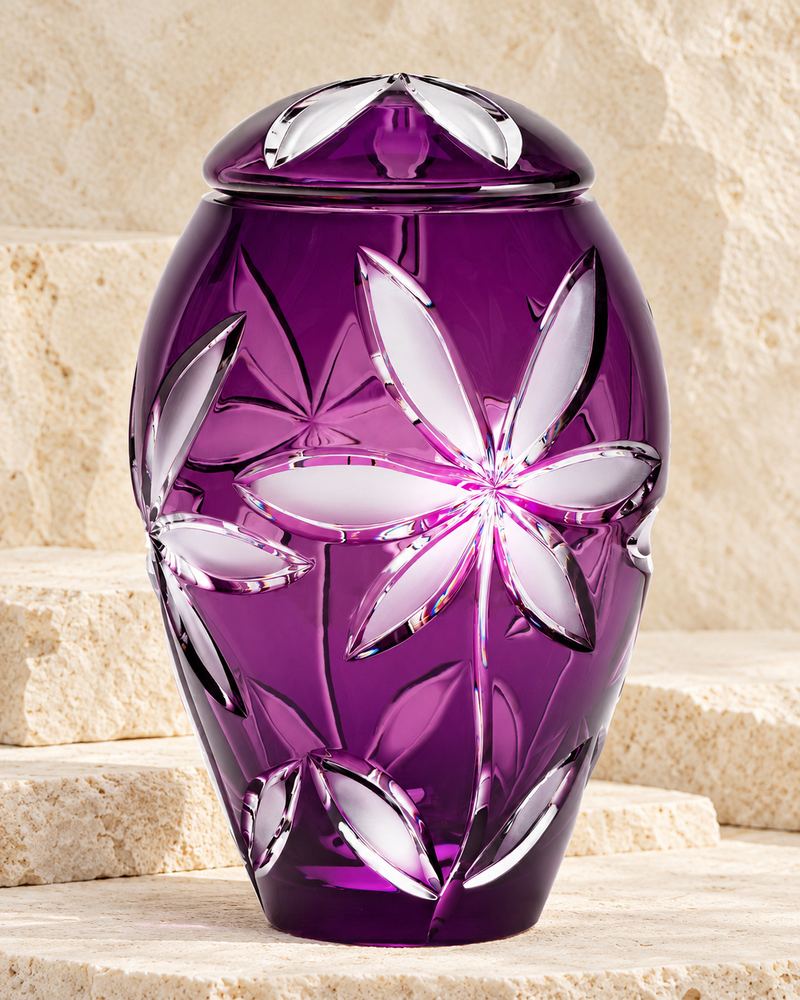 Purple Flowers Individual Cremation Urn