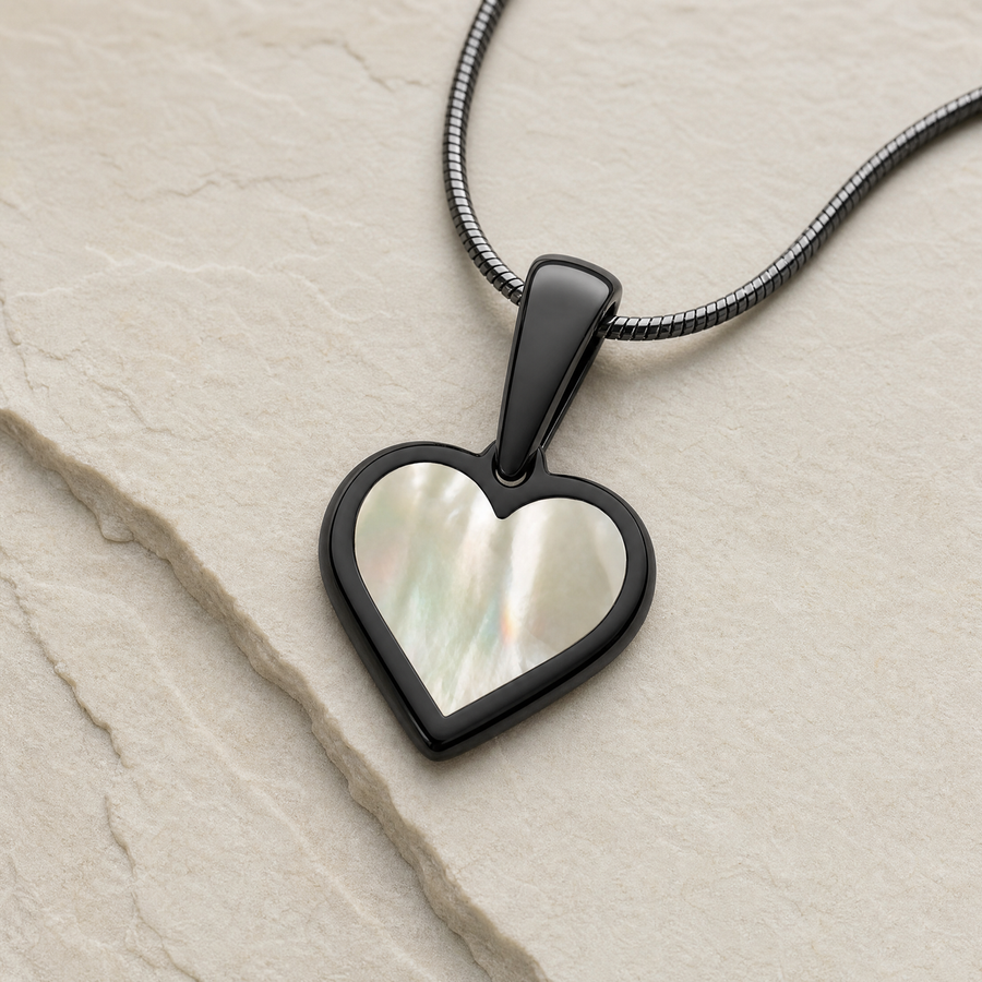 Black Finish Whispering Ridge Heart Ash Resin Jewelry