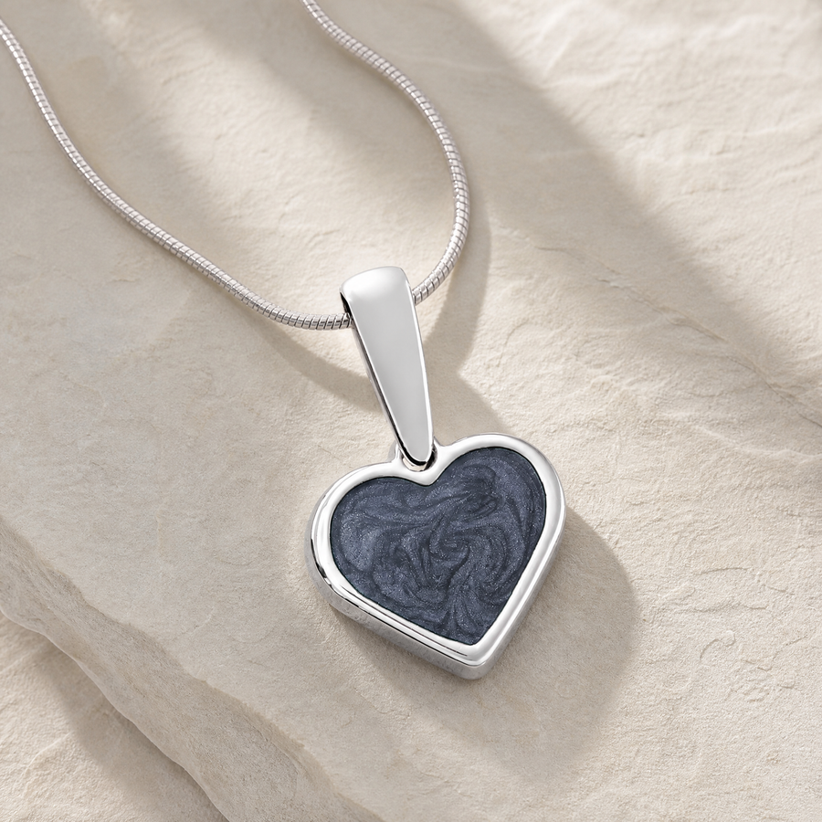 Silver Creekside Heart Ash Resin Jewelry