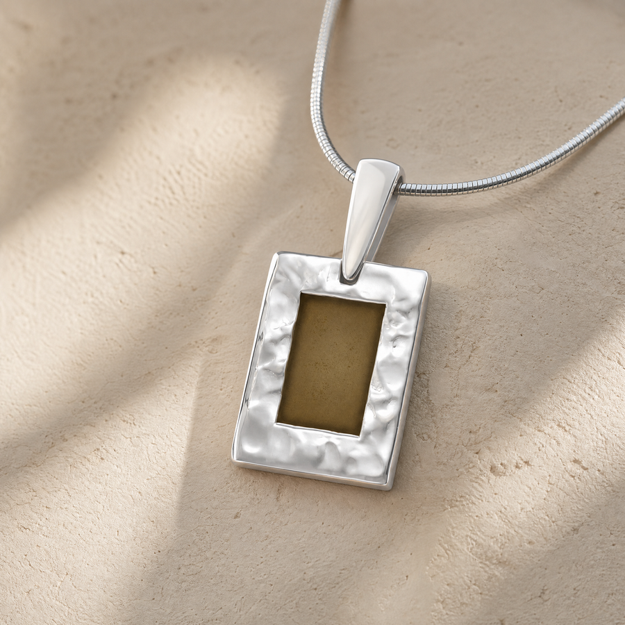 Silver Setting Sun Ash Resin Jewelry