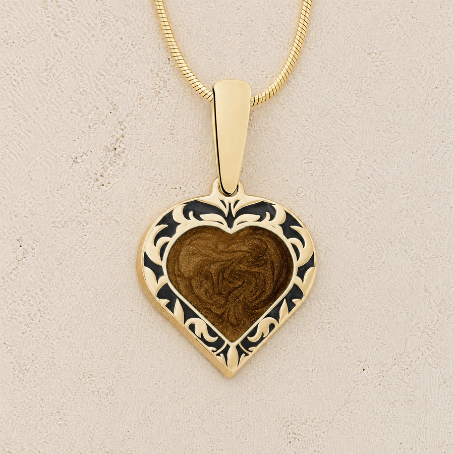 Gold Sunnyside Heart Ash Resin Jewelry