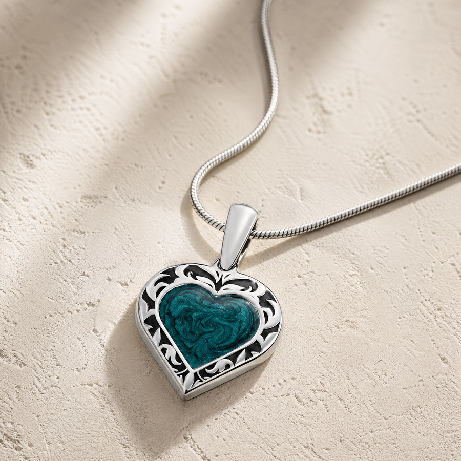 Silver Heartfelt Journey Ash Resin Jewelry