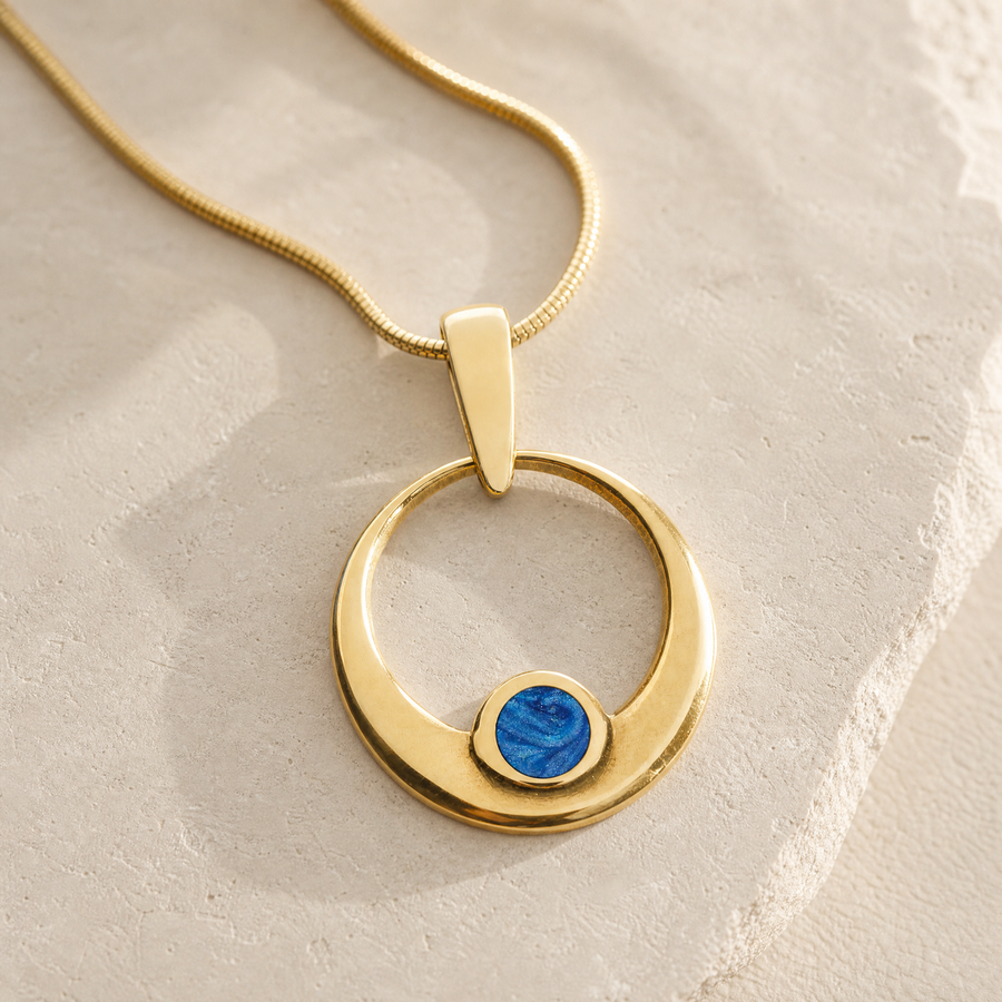 Simply Irresistable Gold Plated Round Ash Resin Jewelry