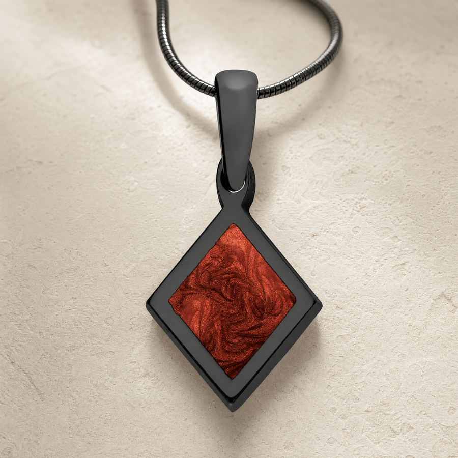 Modest Diamond Black Finish Ash Resin Jewelry