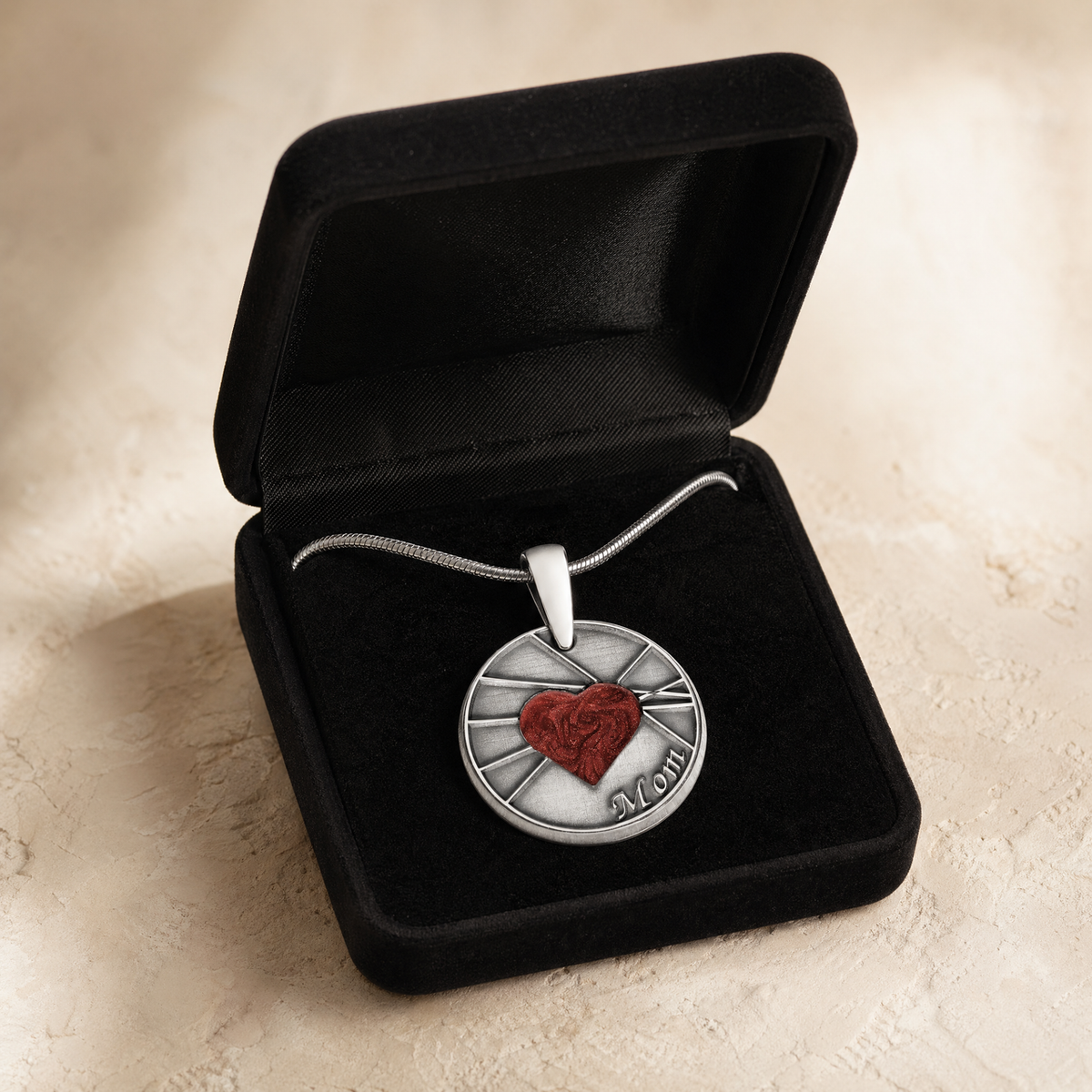 Enlightened Round Sterling Silver with Crimson Ash Resin Jewelry