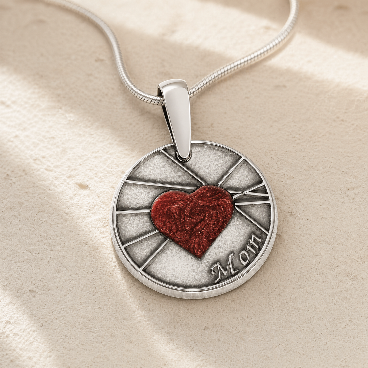 Enlightened Round Sterling Silver with Crimson Ash Resin Jewelry
