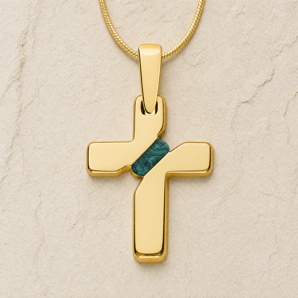 Honoring Cross Gold Plated Ash Resin Jewelry