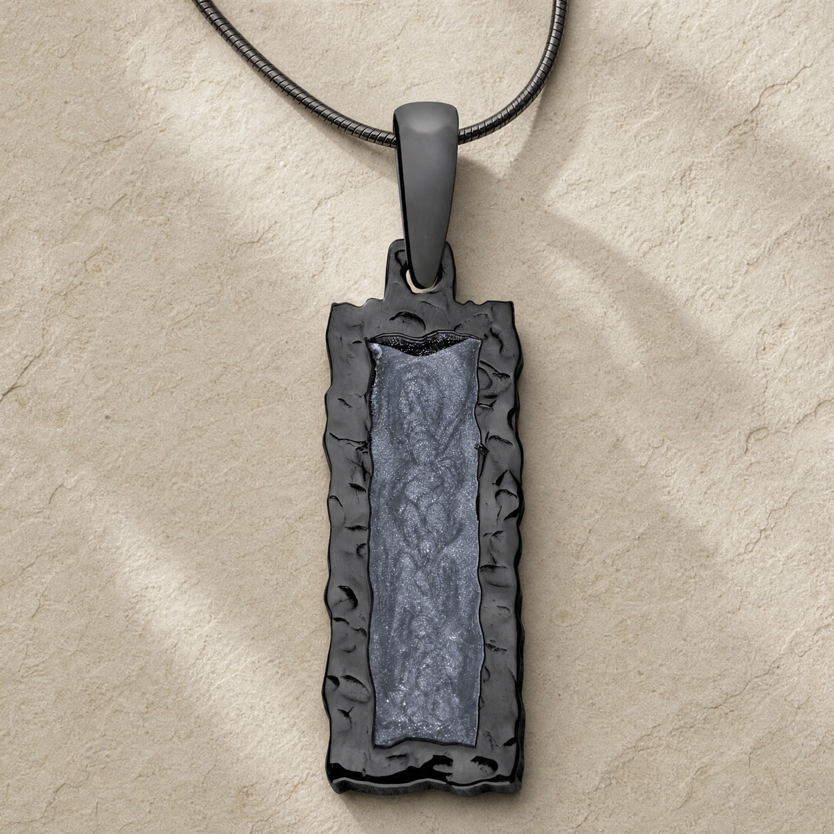 Lasting Long Rectangle Black Finish Ash Resin Jewelry