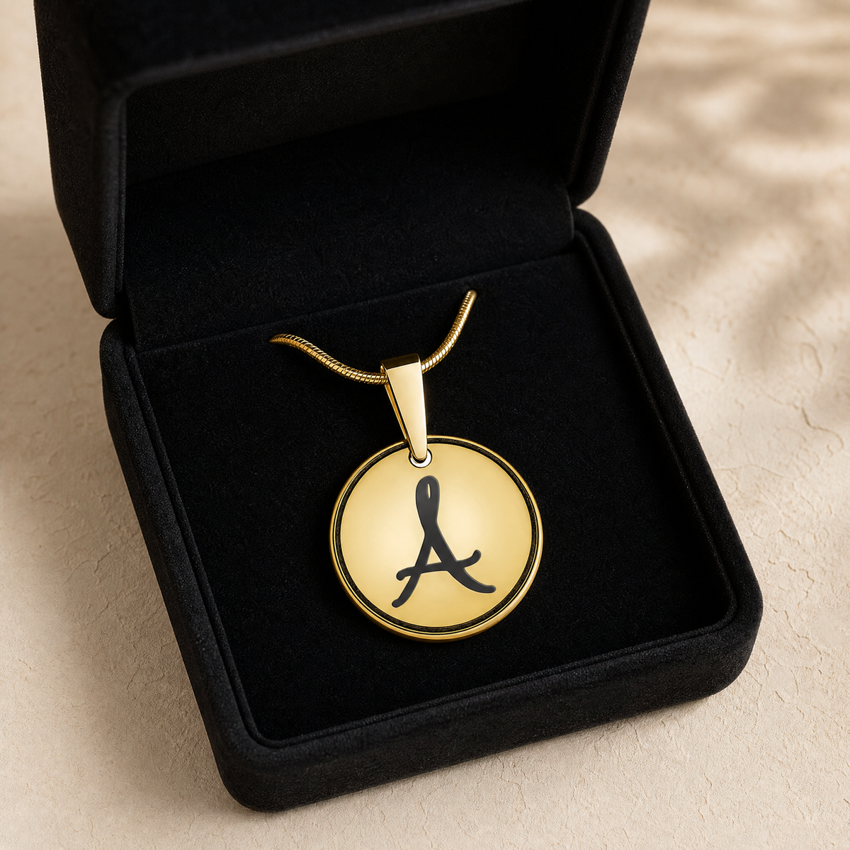 Initial Round Gold Plated Ash Resin Jewelry