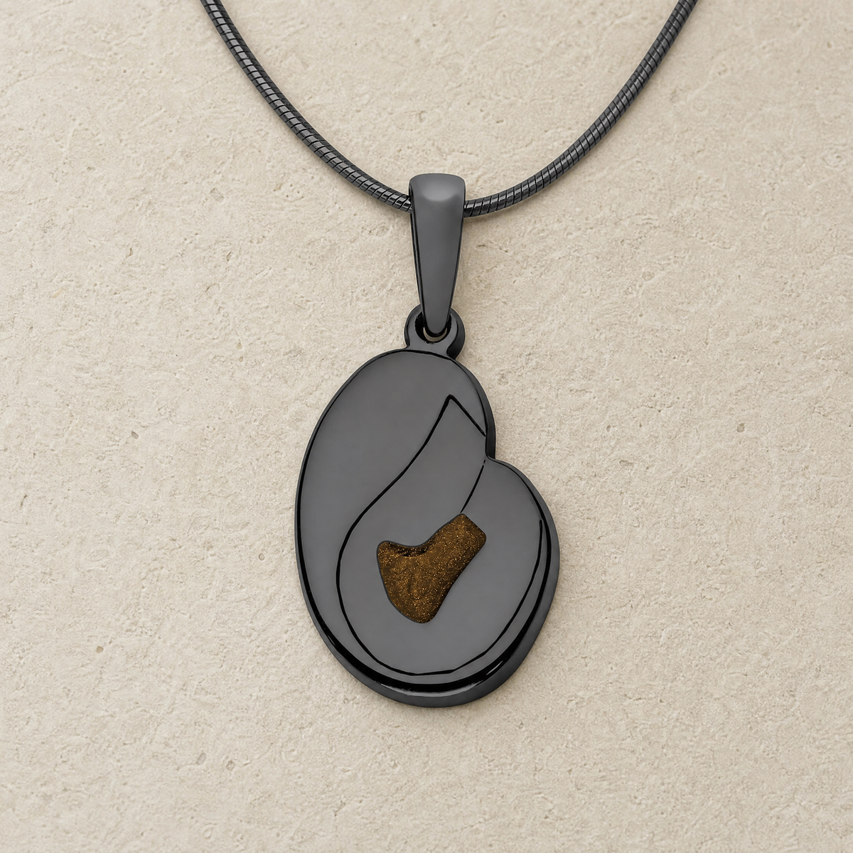 Beloved Black Finish with Carob Ash Resin Jewelry