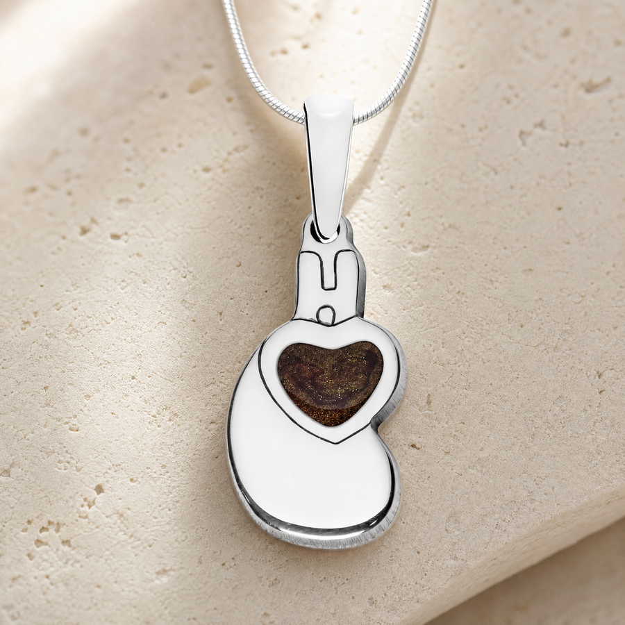 Holding You Close Sterling Silver with Carob Resin Ash Resin Jewelry