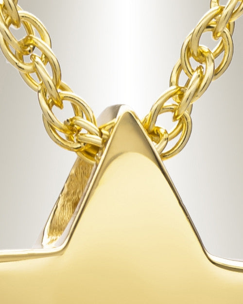 Small Sliding Star Gold Plated Cremation Urn Keepsake