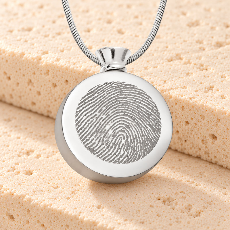 Stainless Circle of Life Fingerprint Necklace