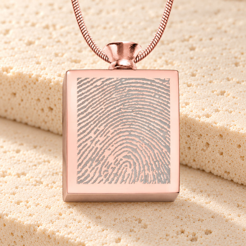 Rose Gold Plated over Stainless Glorious Moments Fingerprint Necklace