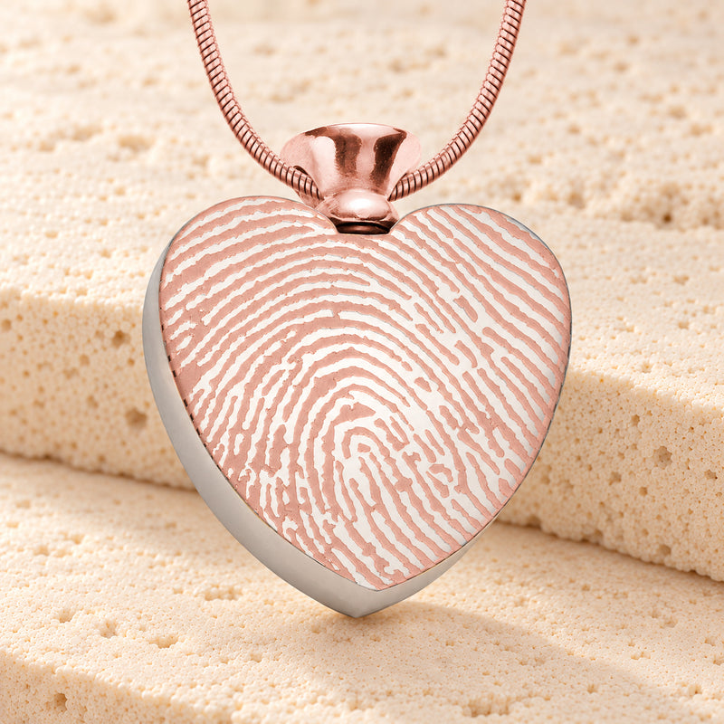 Rose Gold Plated over Stainless Everlasting Journey Fingerprint Necklace