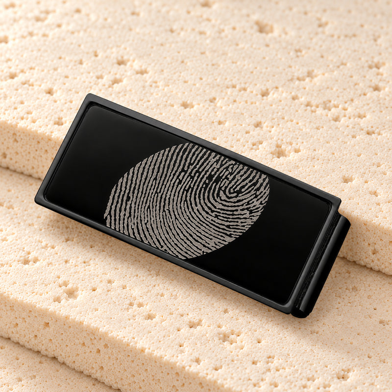 Stainless Steel Black on Black Fingerprint Money Clip