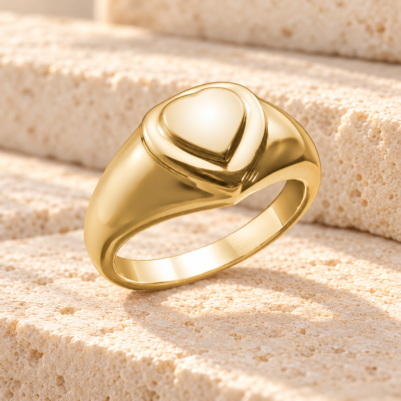 Women's 14K Gold Forever Love Heart Cremation Ring