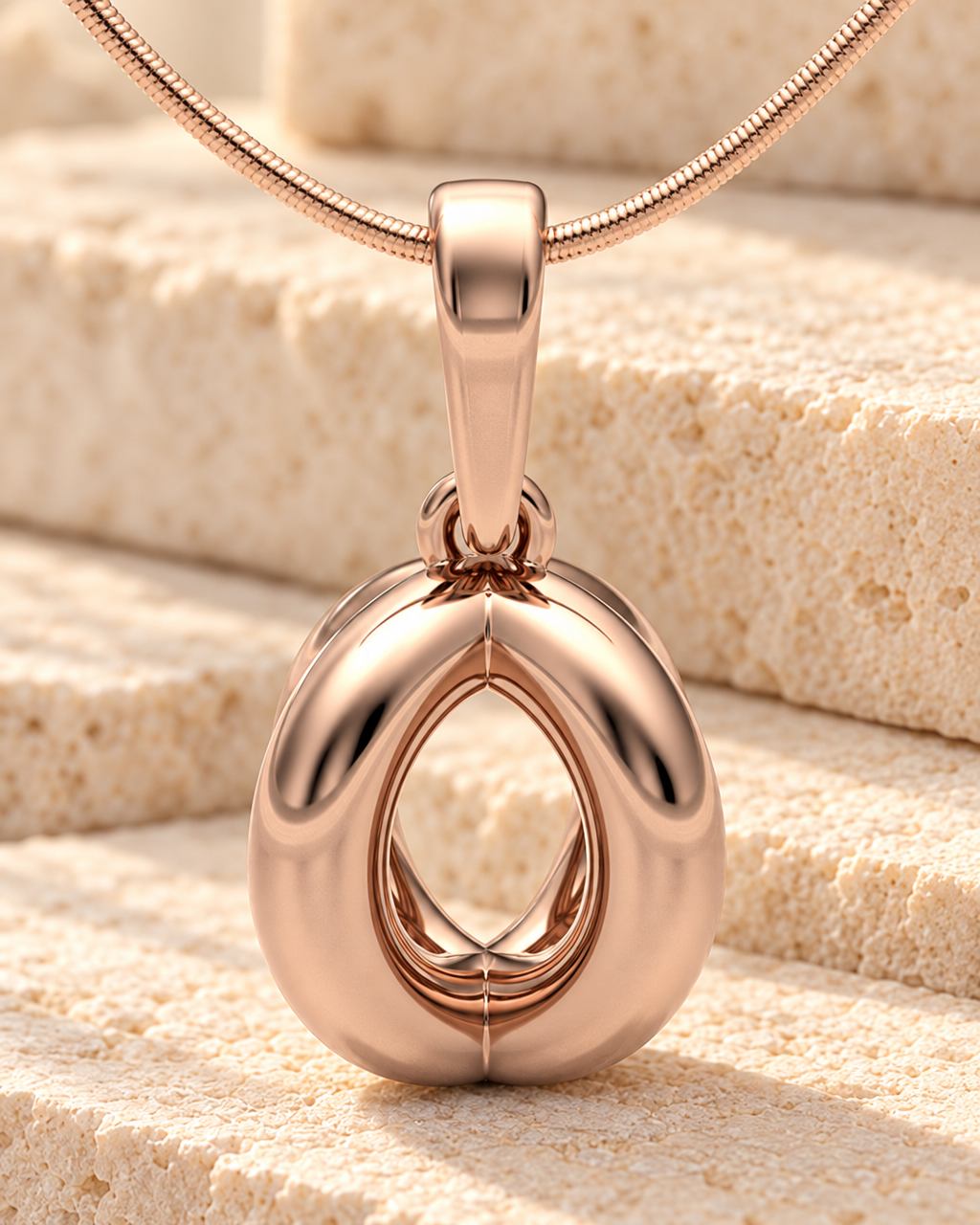 Rose Gold Plated Open Ardor Forever Sealed Memorial Jewelry — main — evr20028rgfs
