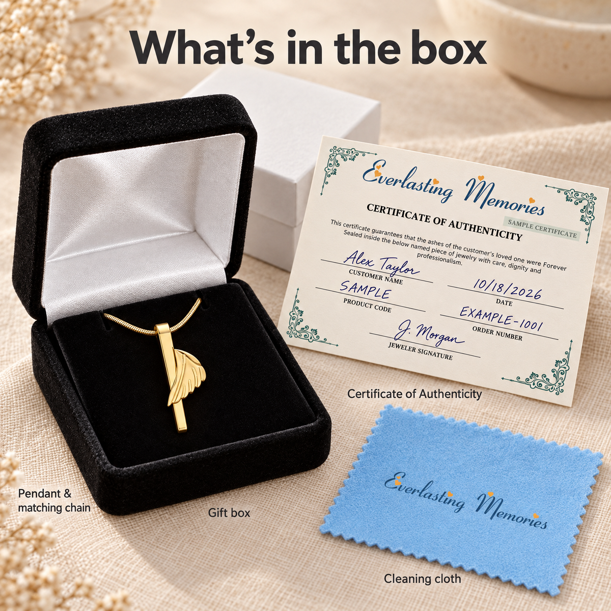 Inspiration Forever Sealed Memorial Jewelry Gold Plated — whats in box — evr6194gfs