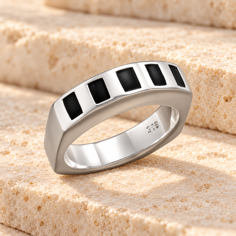 Men's Silver Token Remembrance Ring