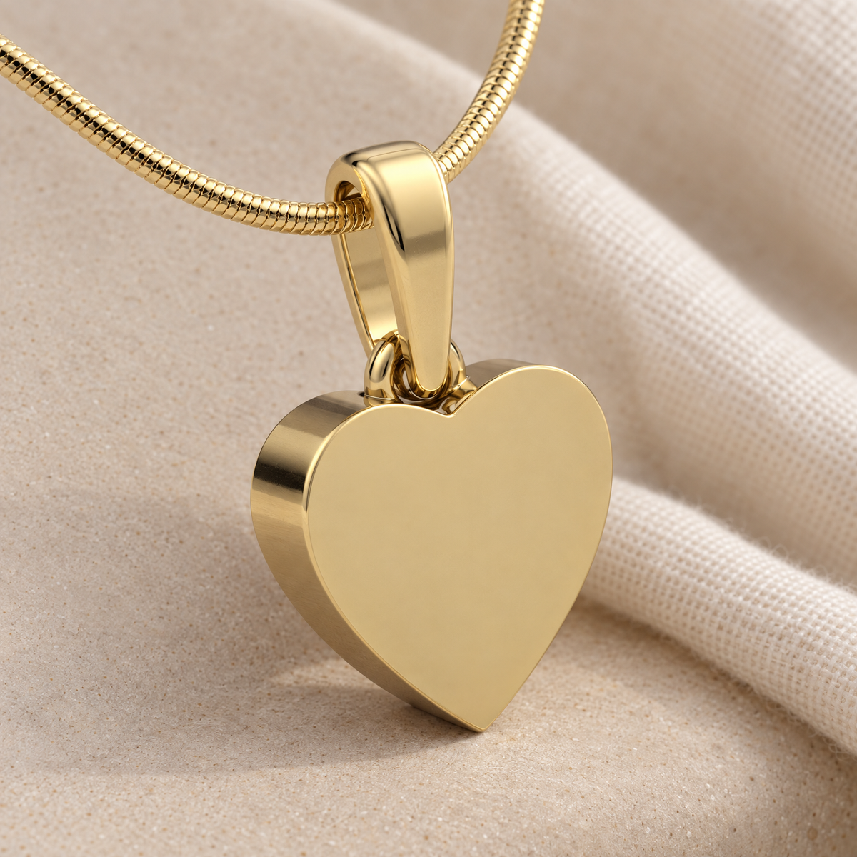 Gold Plated Serenity Heart Forever Sealed Cremation Jewelry — alternate view — 20037gfs