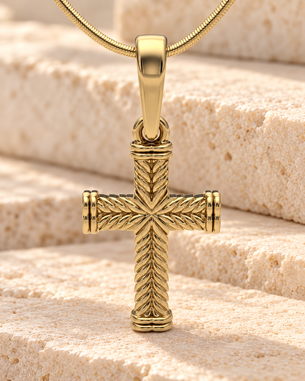 Gold Plated Cable Cross Forever Sealed Memorial Jewelry — main — evr20026gfs
