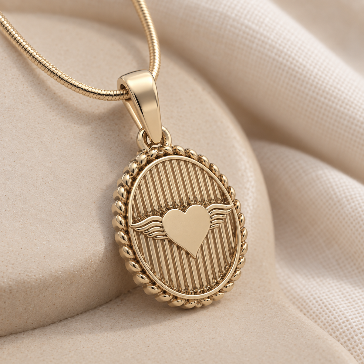14K Gold At Heart Oval Forever Sealed Memorial Jewelry — alternate view — evr20009kgfs