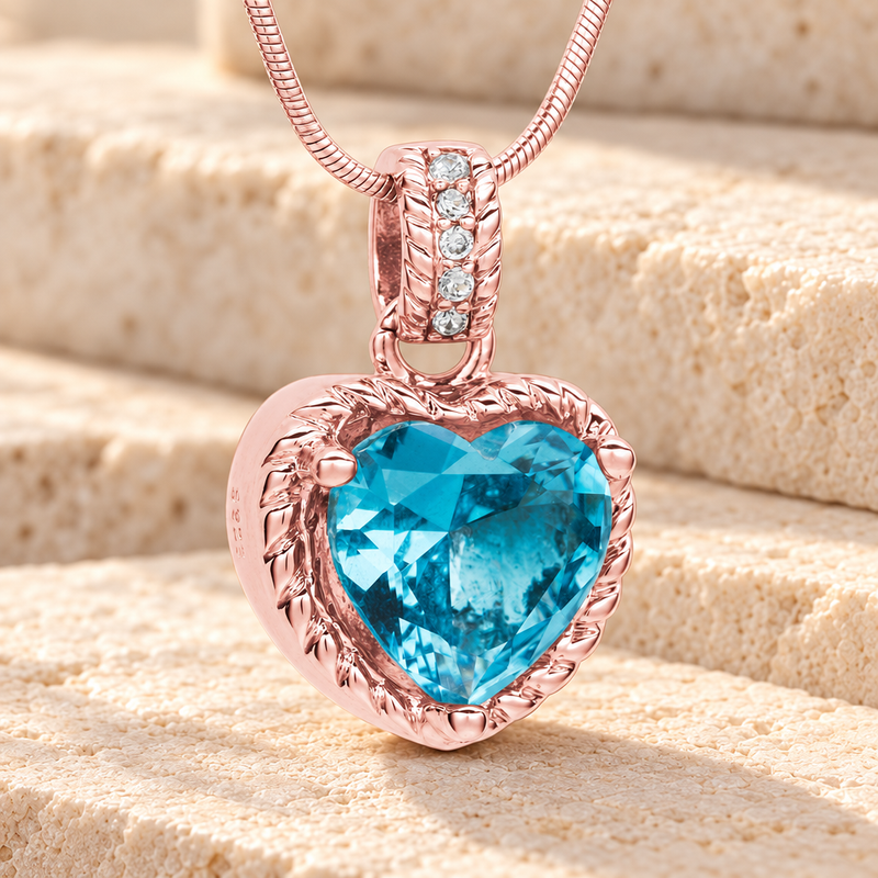 Rose Gold Sea of Hearts Cremation Jewelry