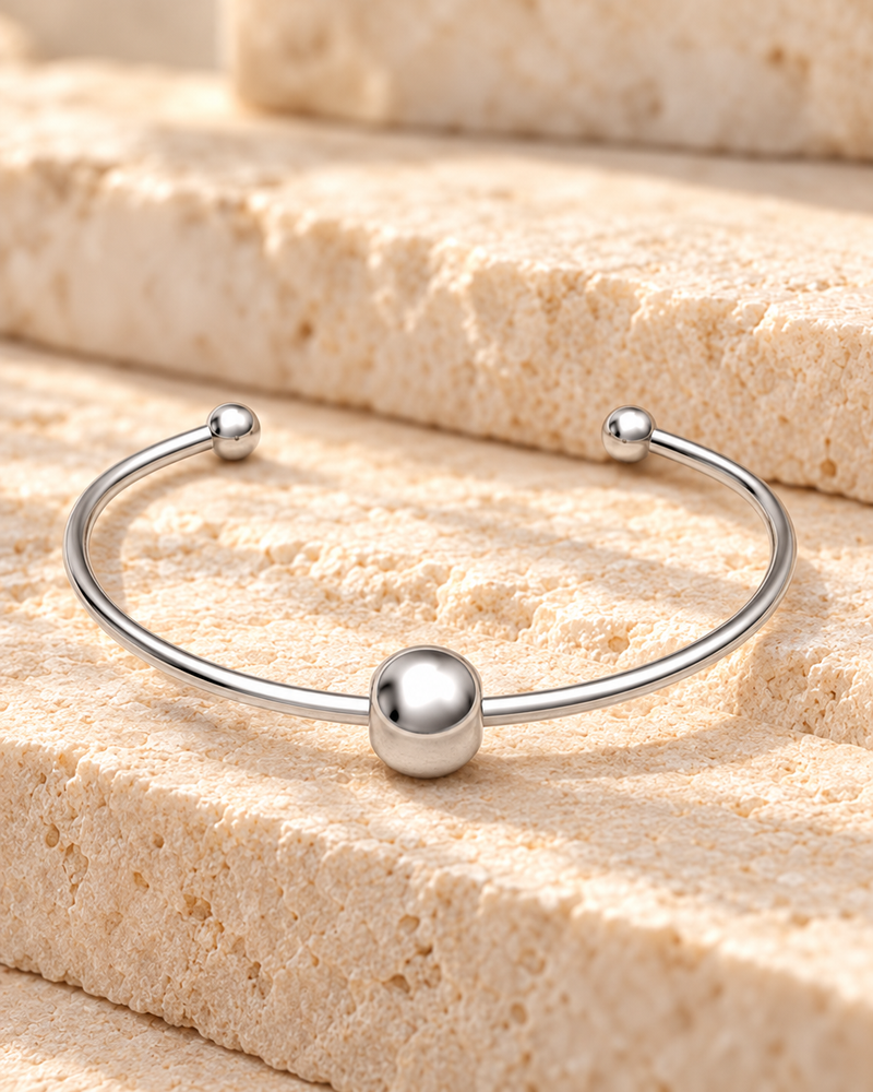 Solid 14k White Gold Sliding Cape Forever Sealed Memorial Bracelet
