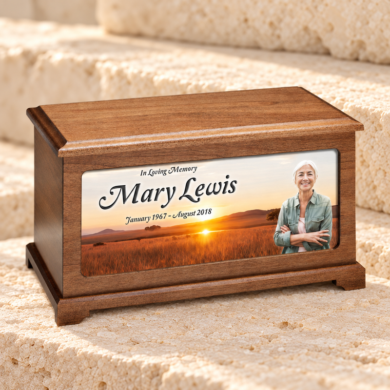 African Savanna Photo Cremation Urn