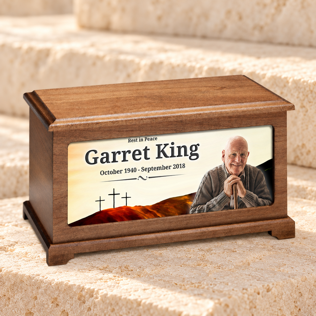 Hilltop Crosses Photo Cremation Urn — main — evr9136i