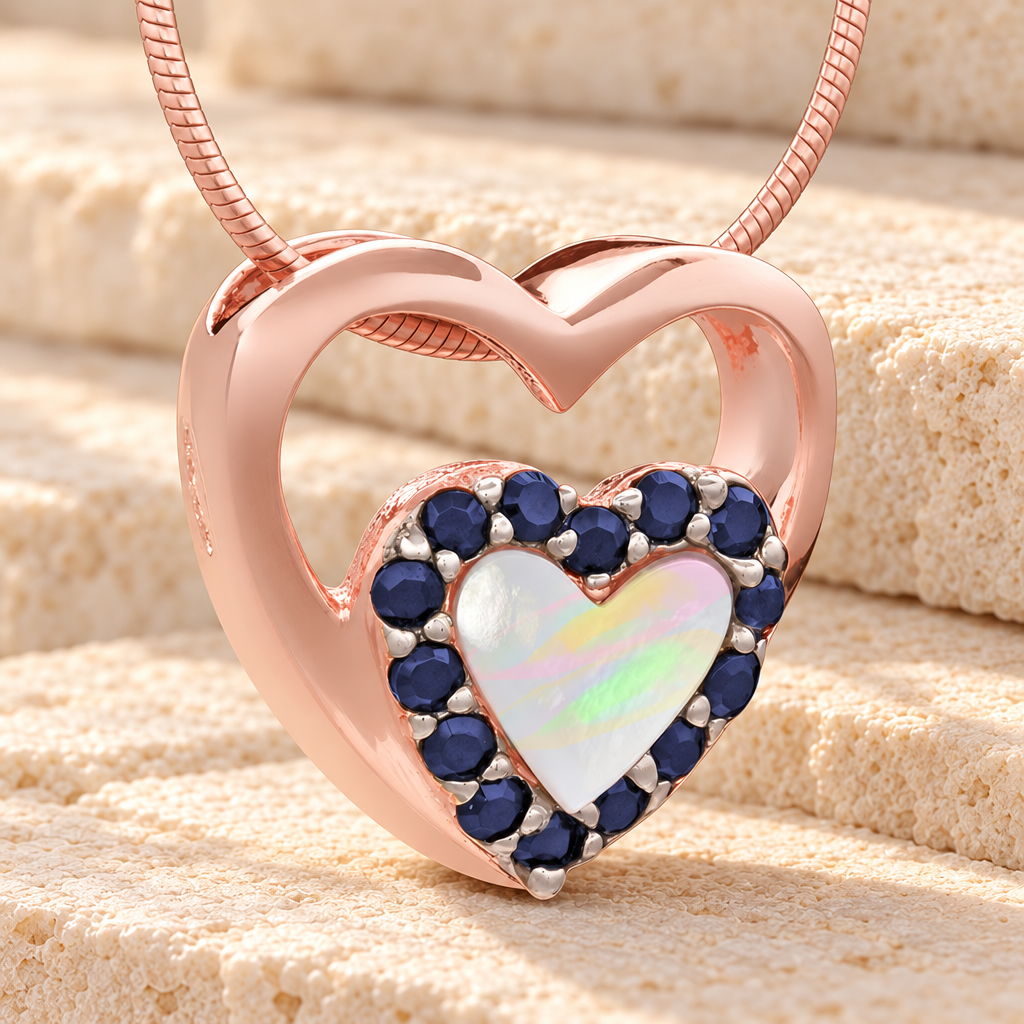 Rose Gold Together Heart Cremation Jewelry — main — evr6484rg