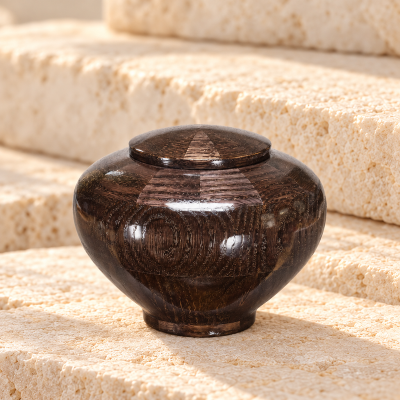 Small Peony Urn in Black