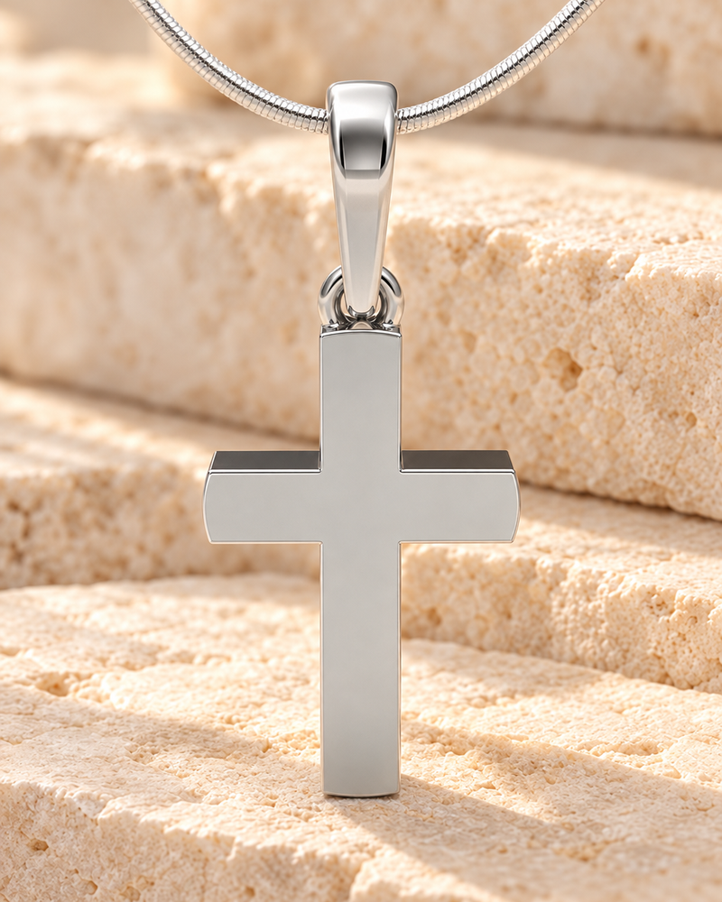 Sterling Silver Cross Forever Sealed Memorial Jewelry