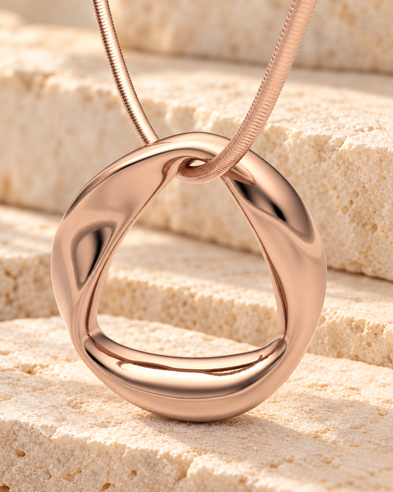 Rose Gold Plated Helix Round Forever Sealed Memorial Jewelry
