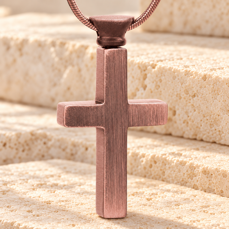 Forever Collection Antique Copper Remembrance Cross Locket Necklace
