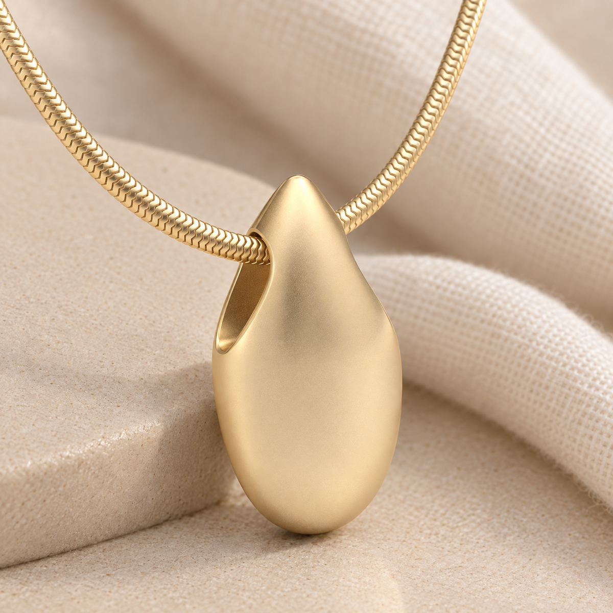 Solid 14K Gold Simple Tear Forever Sealed Cremation Jewelry — alternate view — evr6460kgfs