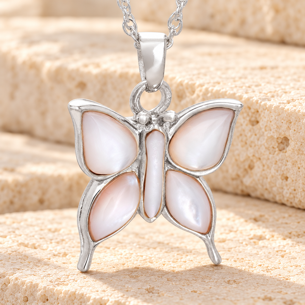 14K White Gold Dewy Butterfly Memorial Locket — main — evr853wg
