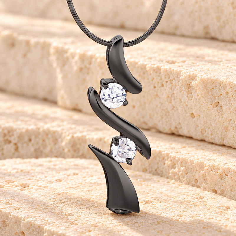 Black Blissful Moments Cremation Jewelry