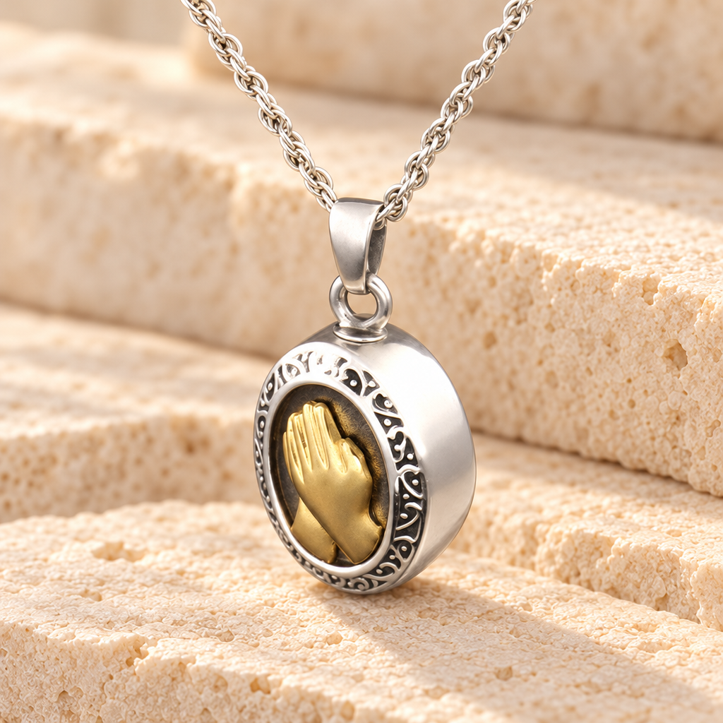 14k White Gold Belief Memorial Locket — main — evr816wg