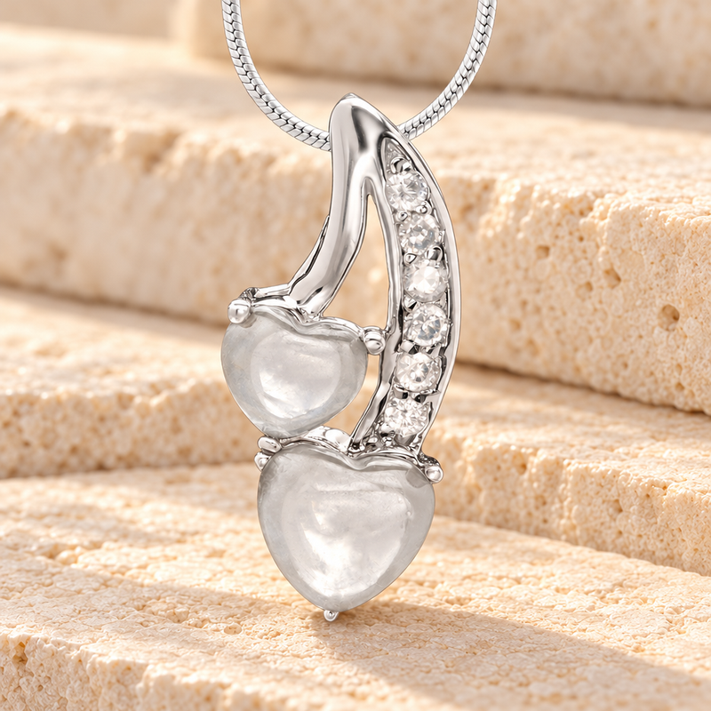 Clear Calming Hearts Memorial Jewelry