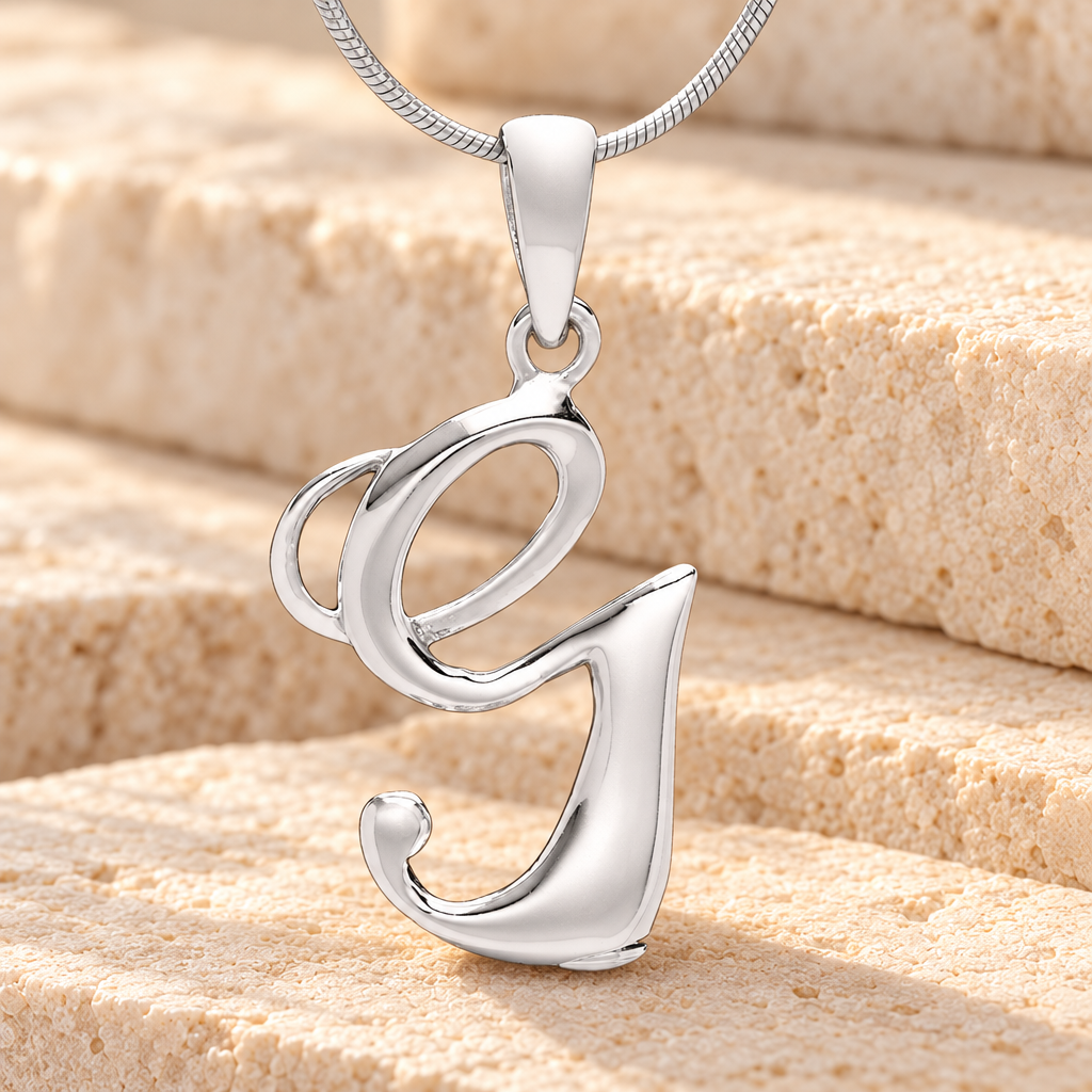 Silver "G" Initial Cremation Jewelry — main — evr6427ss