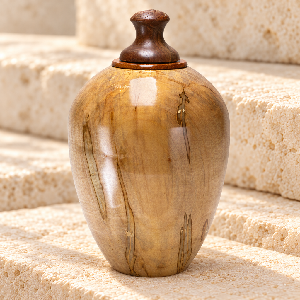 Light Native Southeastern Wood Cremation Urn — main — evr9104