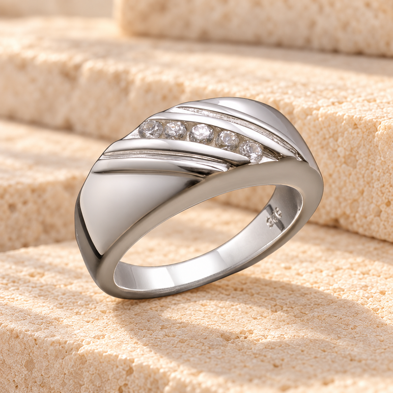 Women's Silver Soothing Ashes Cremation Ring