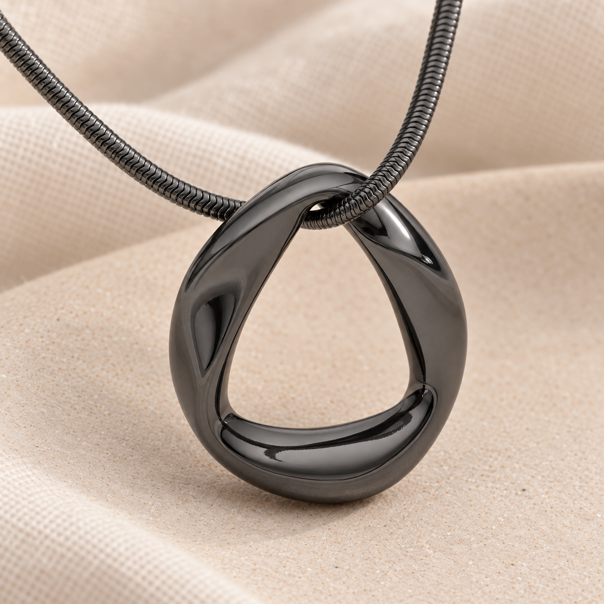 Black Plated Helix Round Forever Sealed Memorial Jewelry — alternate view — evr20020blfs