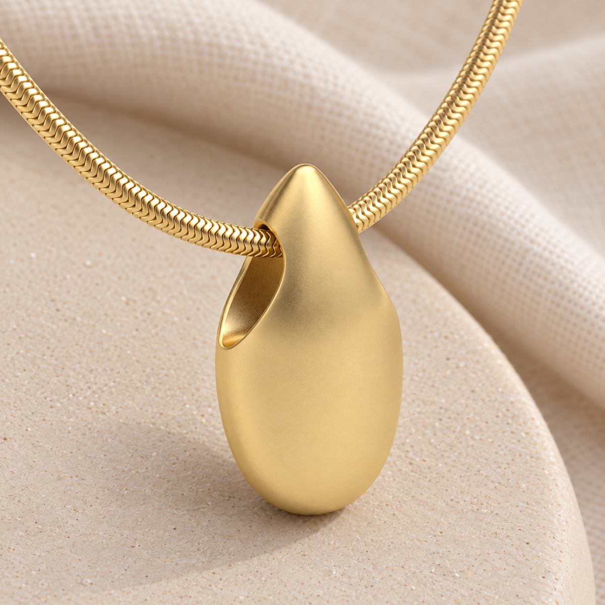 Gold Plated Simple Tear Forever Sealed Cremation Jewelry — alternate view — evr6460gfs